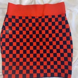 Checkerboard mini skirt